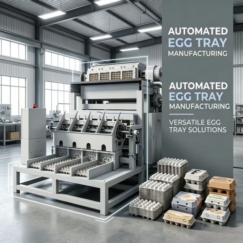 WANYOU WY-P6 PLC Otomatik Kontrolüyle Döner Yumurta Tepsisi Formasyon Makinesi 2000-3000 pcs/h Üretim Geri Dönüştürülmüş Kağıt Pulpası Kullanarak
